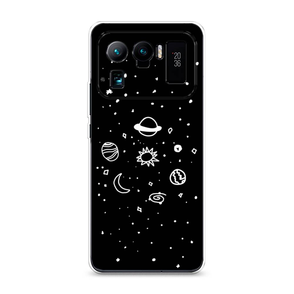 

Чехол на Xiaomi Mi 11 Ultra "Дудл солнечной системы", Бежевый;серый, 310450-2