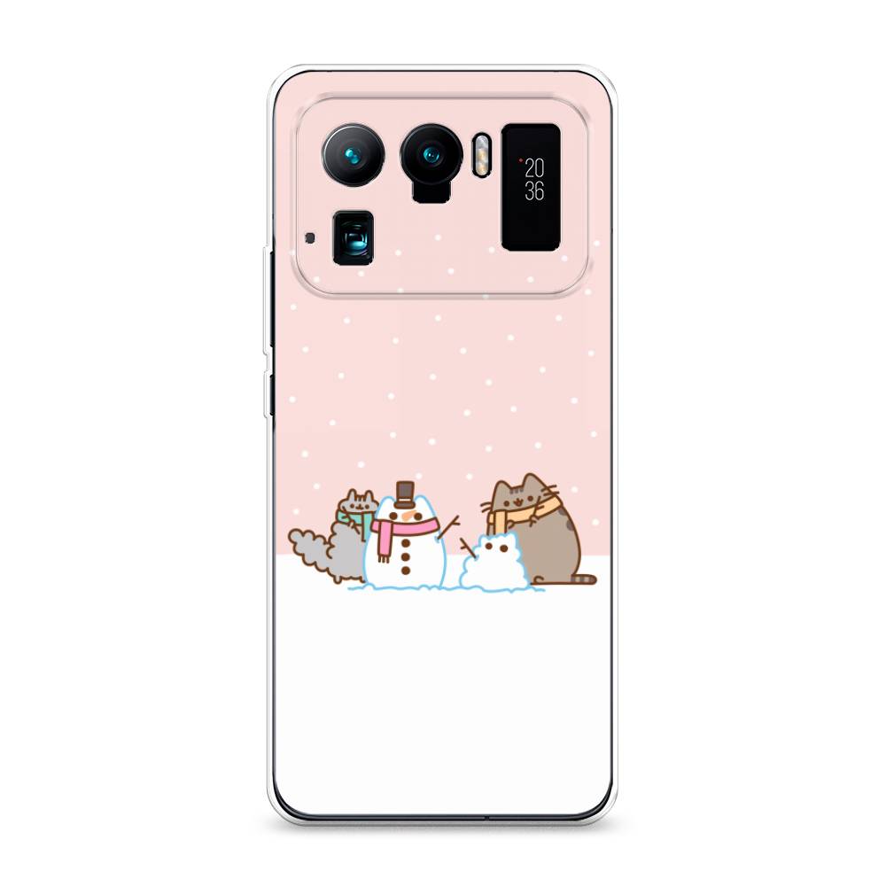 

Чехол на Xiaomi Mi 11 Ultra "Котики в снегу", Розовый;белый;серый, 310450-5
