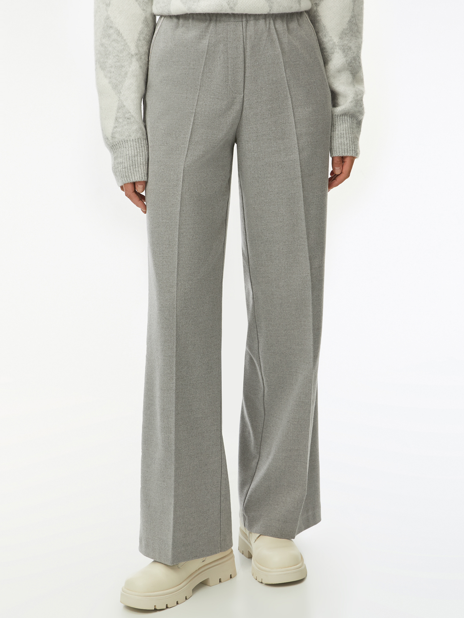 

Брюки женские oodji 11709060-1 серые 36/170, Серый, 11709060-1