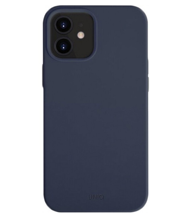 фото Чехол uniq lino antimicrobial iphone 12 mini синий