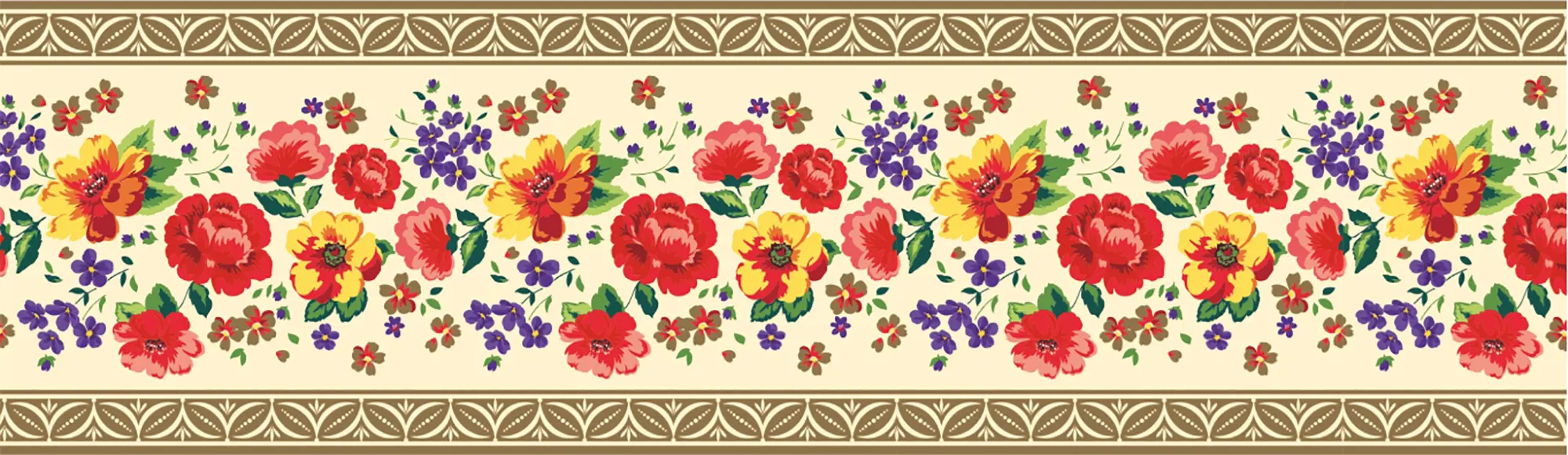 Бордюр бумажный «Симфония» Б-005 0.1x14 м, цветы, цвет мультиколор щенячий патруль колпак бумажный