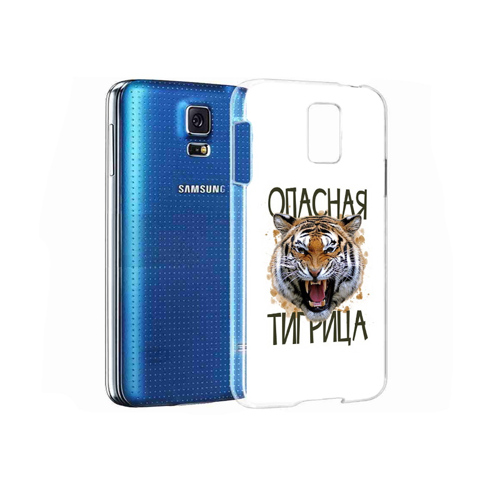

Чехол MyPads Tocco для Samsung Galaxy S5 опасная тигрица (PT12196.512.527), Прозрачный, Tocco
