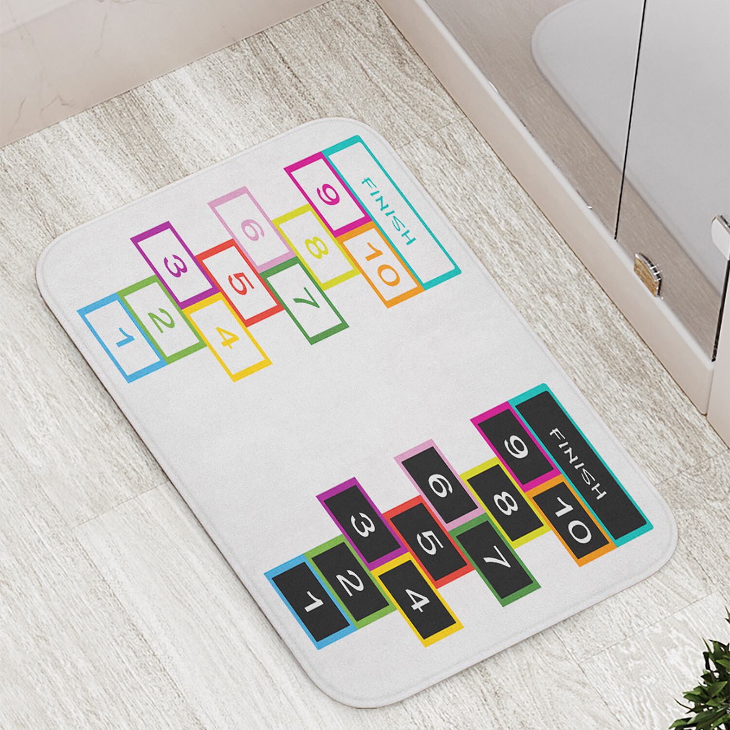 

Коврик противоскользящий JoyArty "Контрастные классики" для ванной сауны,бассейна,77х52см, Контрастные классики