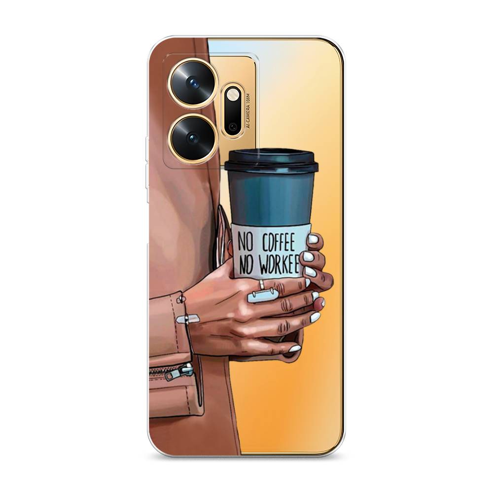

Чехол Awog на Infinix Zero 20 / Инфиникс Зеро 20 "No coffee", Коричневый;серый