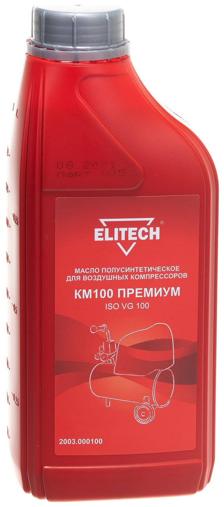 Масло полусинтетическое КМ100 (1 л) для воздушных компрессоров Elitech 2003.000100