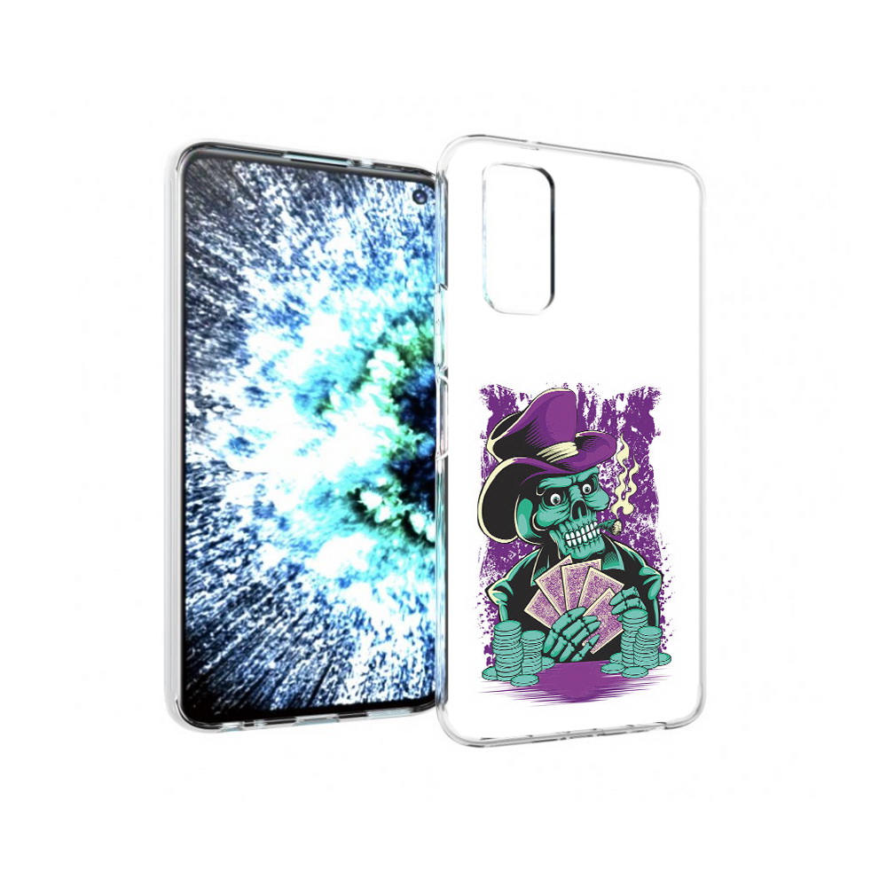 

Чехол MyPads Tocco для Vivo IQOO Neo 3 зеленый череп с картами (PT157205.400.361), Прозрачный, Tocco