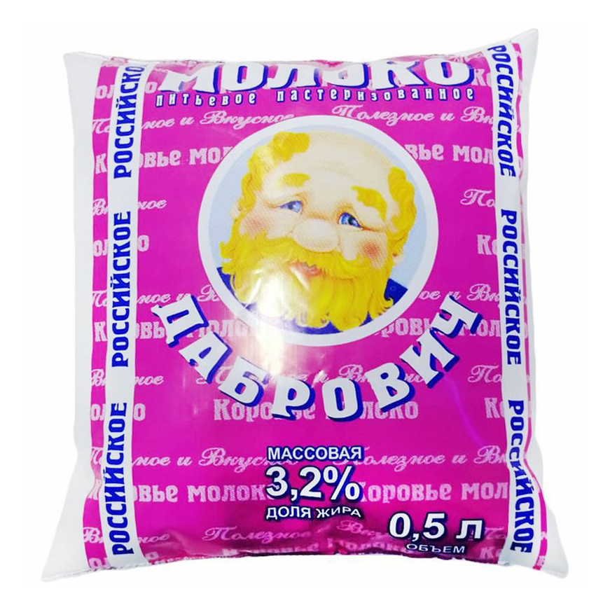

Молоко 3,2% пастеризованное 500 мл Дабрович