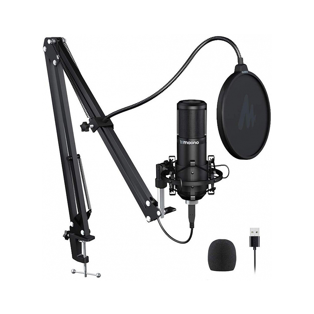 

Микрофон игровой для стриминга MAONO AU-PM420 черный, AU-PM420