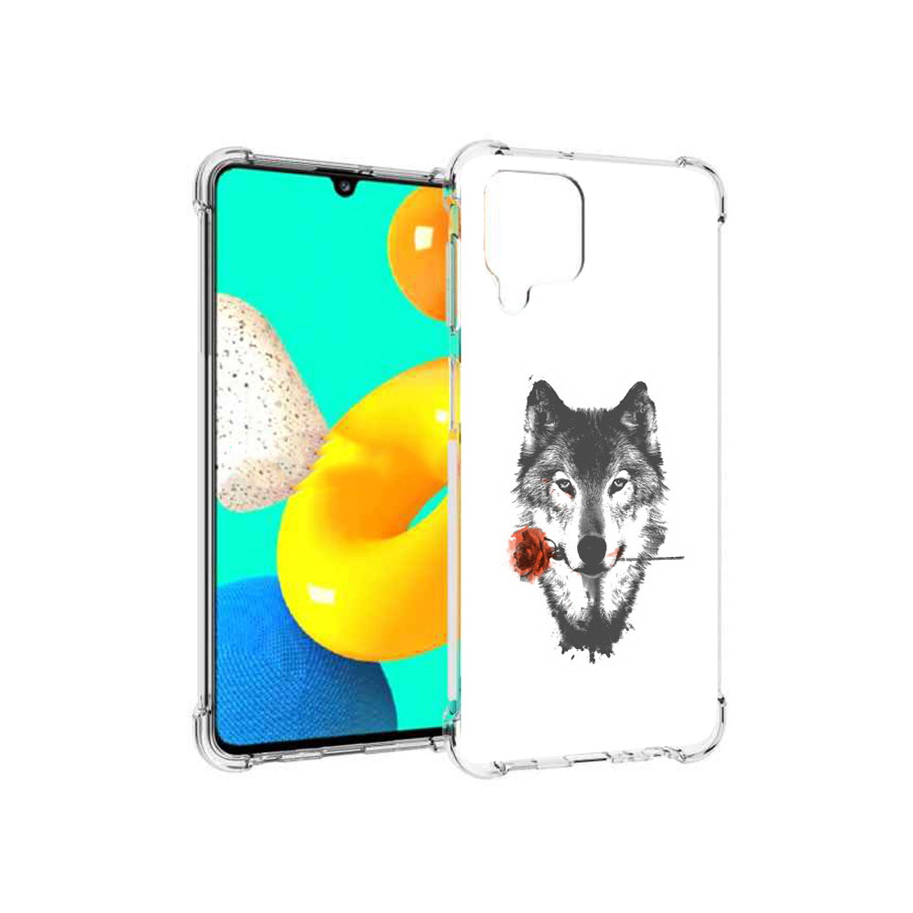 

Чехол MyPads Tocco для Samsung Galaxy M22 волк с розой (PT226931.524.270), Прозрачный, Tocco