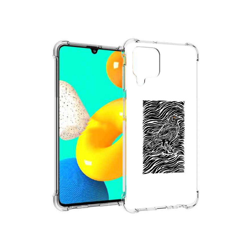 

Чехол MyPads Tocco для Samsung Galaxy M22 ворон в абстракции (PT226931.524.272), Прозрачный, Tocco