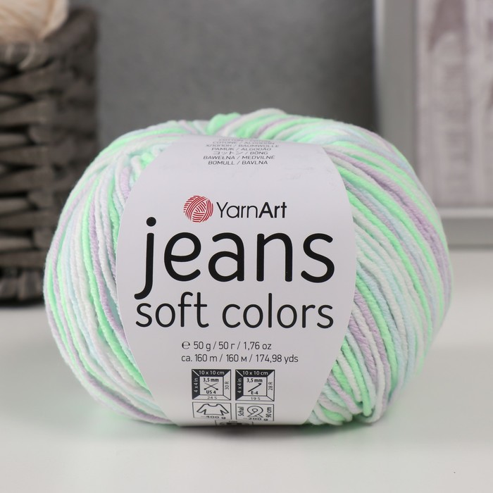 

Пряжа YarnArt Jeans Soft Colors 10372569, 55% хлопок, 45% акрил 160м/50гр 6201, Разноцветный