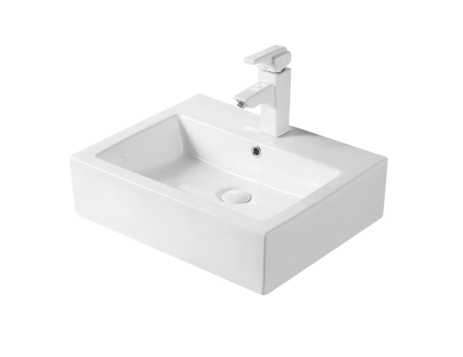 Накладная белая раковина для ванной GiD N9157 керамическая