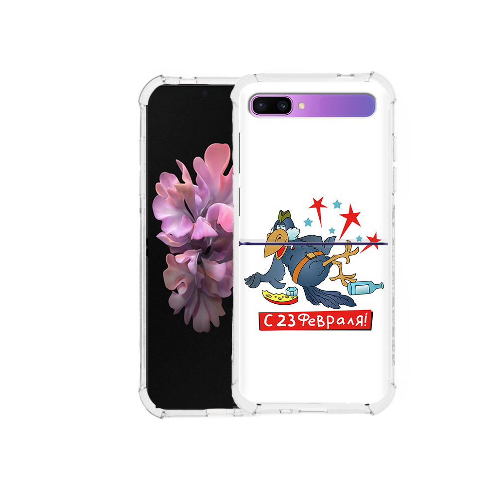 

Чехол MyPads Tocco для Samsung Galaxy Z Flip 23 февраля веселая птица (PT226935.587.9), Прозрачный, Tocco
