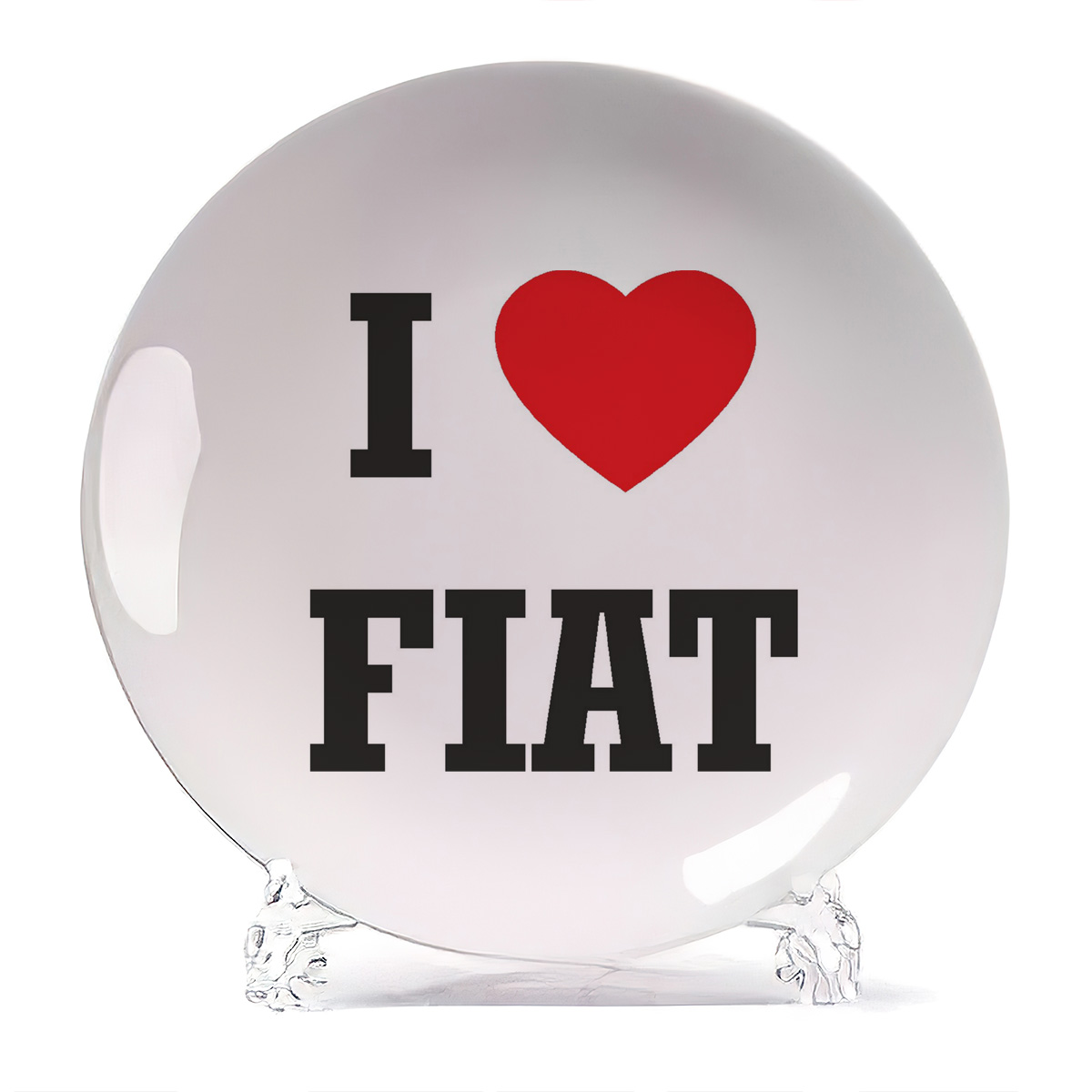

Тарелка CoolPodarok Авто I love Fiat, Авто I love Fiat