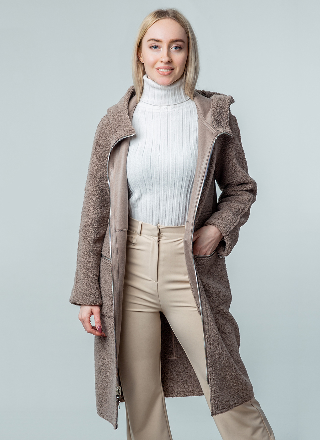 

Шуба женская Каляев 59240 коричневая 46 RU, 59240