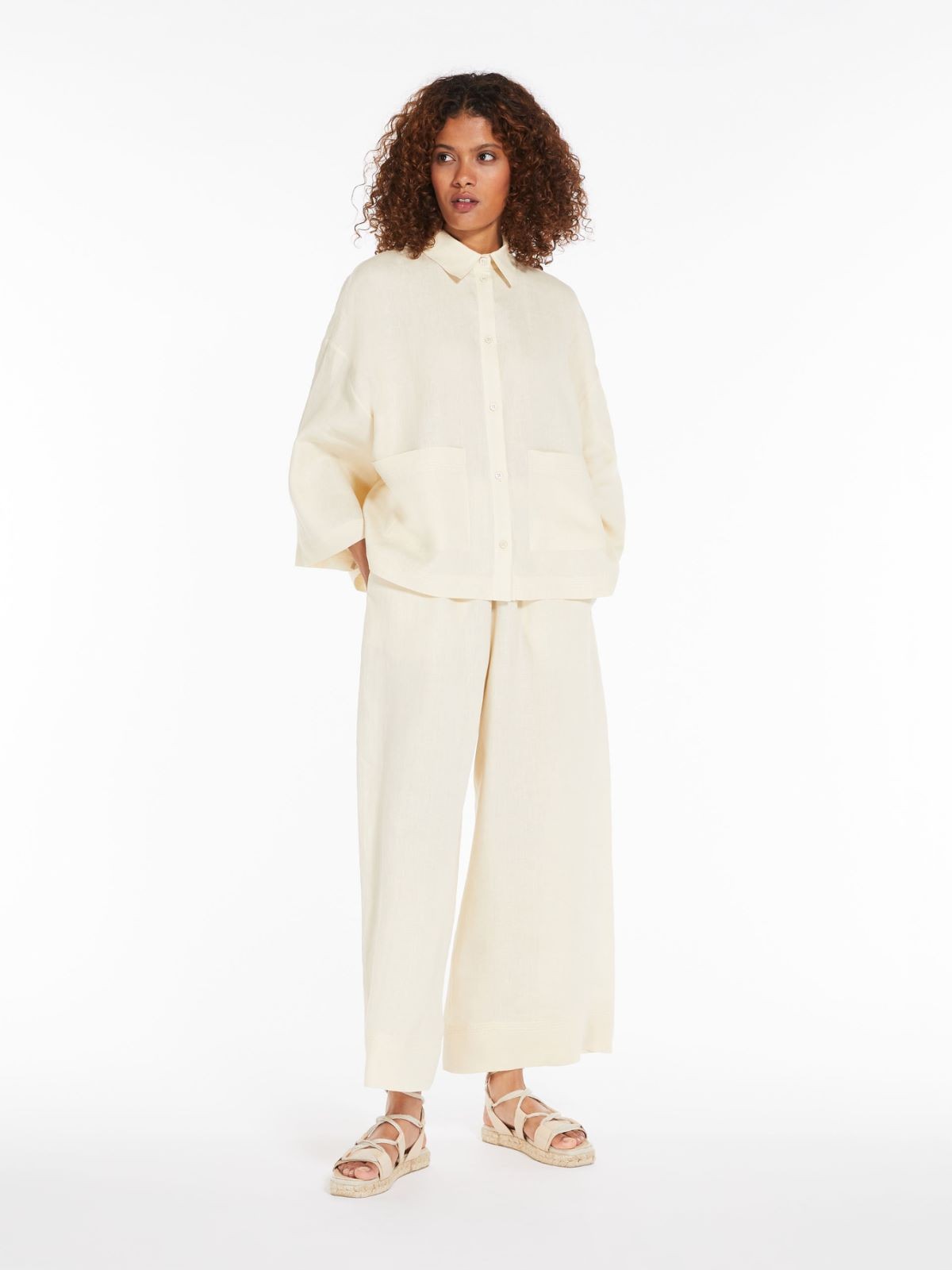 

Брюки женские Max Mara 2331310236 бежевые 42 RU, Бежевый, 2331310236