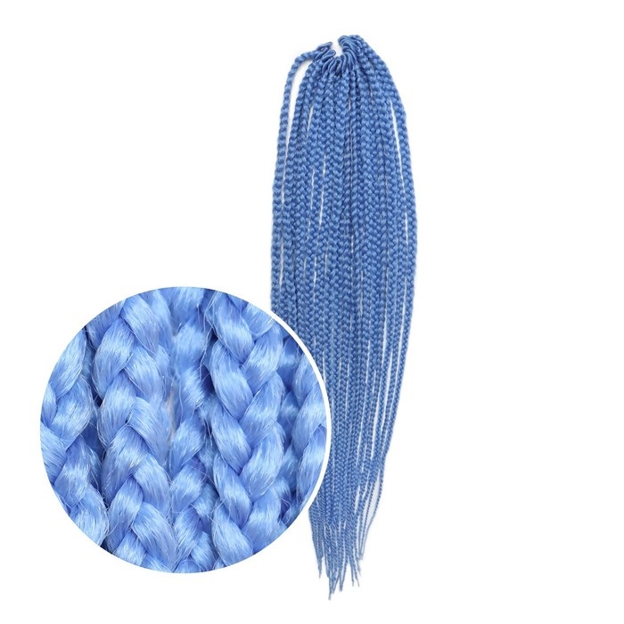 

Афрокосы SIM-BRAIDS, 60 см, 18 прядей CE, цвет голубой#l-blue
