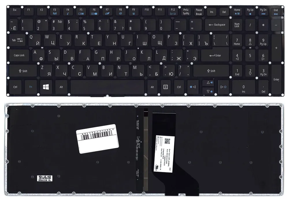 

Клавиатура для Acer Aspire Aspire R5-571T, R5-571TG Series, черная с подсветкой