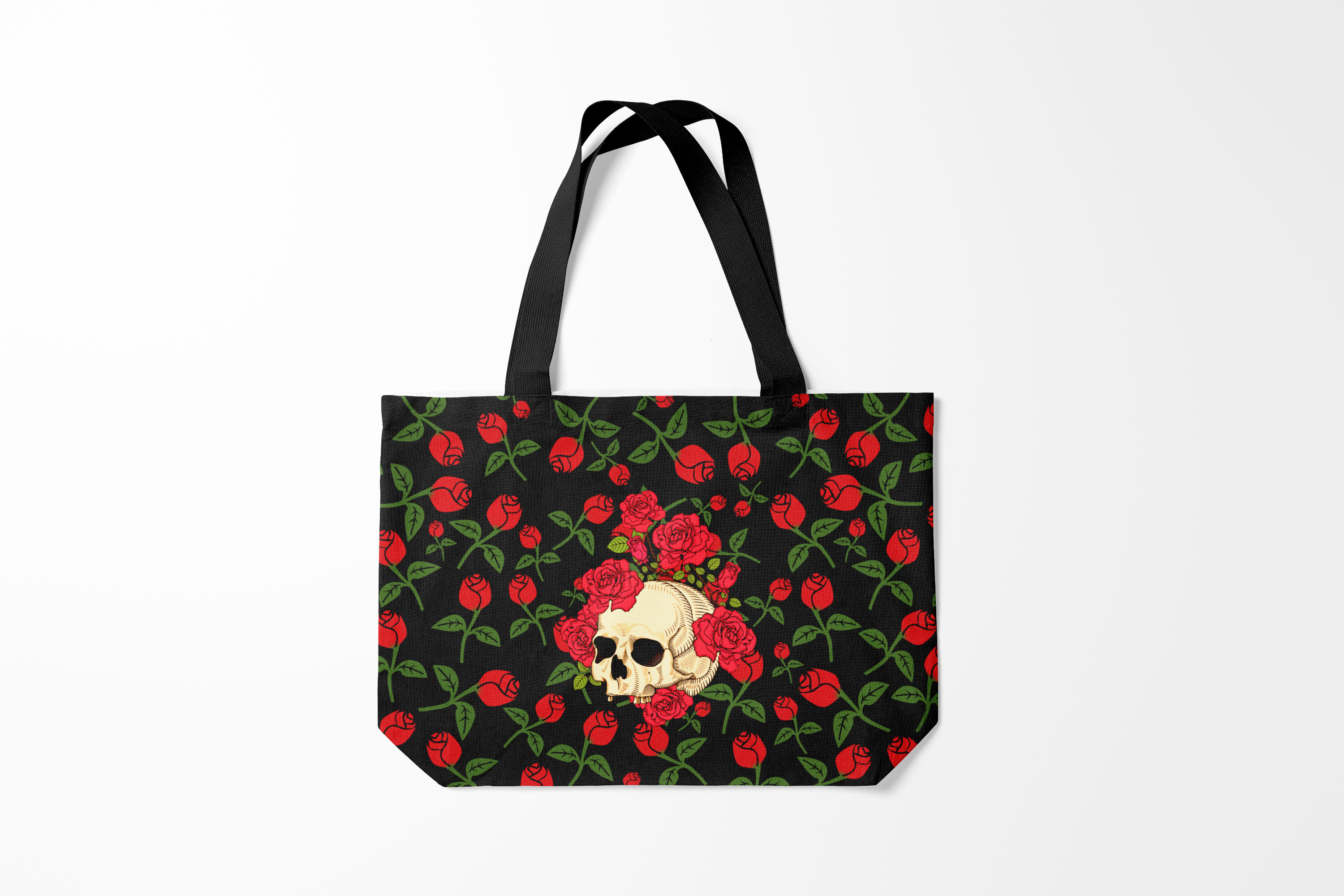

Сумка шoппер унисекс Burnettie Черепа Skull Roses, черный; красный, Черепа Skull Roses
