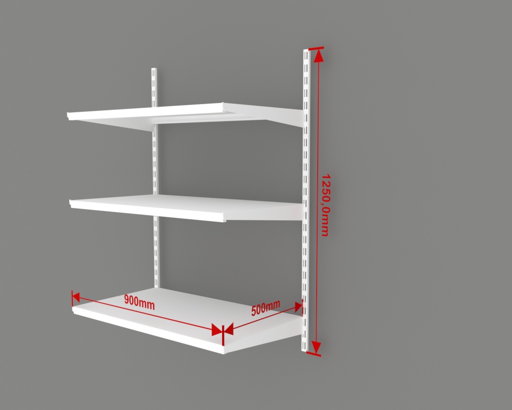 Стеллаж настенный H-1250 мм 3 полки 900х500 мм