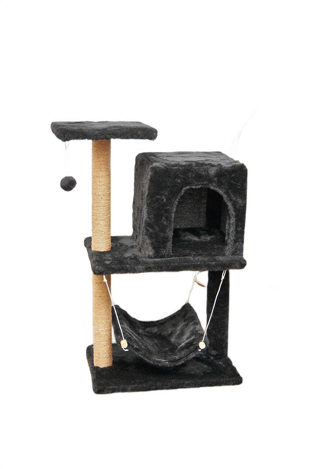 Домик - когтеточка для кошек Бриси с гамаком, 61 х 36 х 85 см