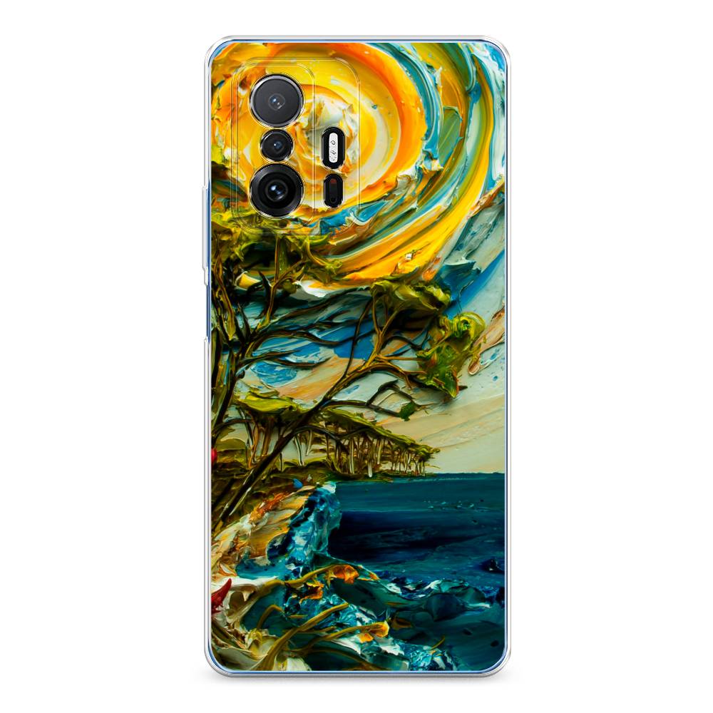 

Чехол на Xiaomi Mi 11T/11T Pro "Солнце живопись", Желтый;синий, 311250-4