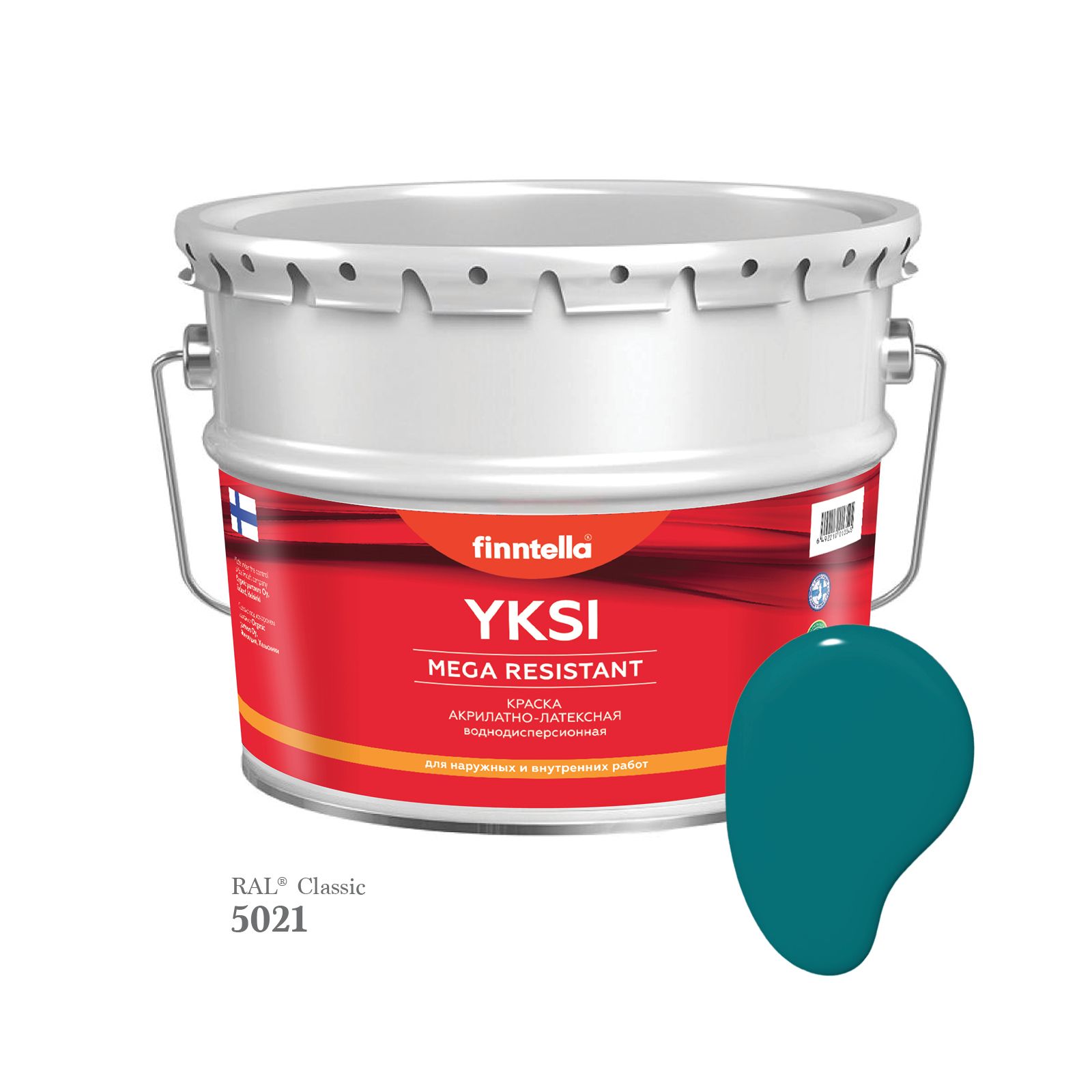 

Краска-консилер с эффектом бархата YKSI, ультраматовая, цвет RAL5021 , 9л, Голубой, YKSI RAL