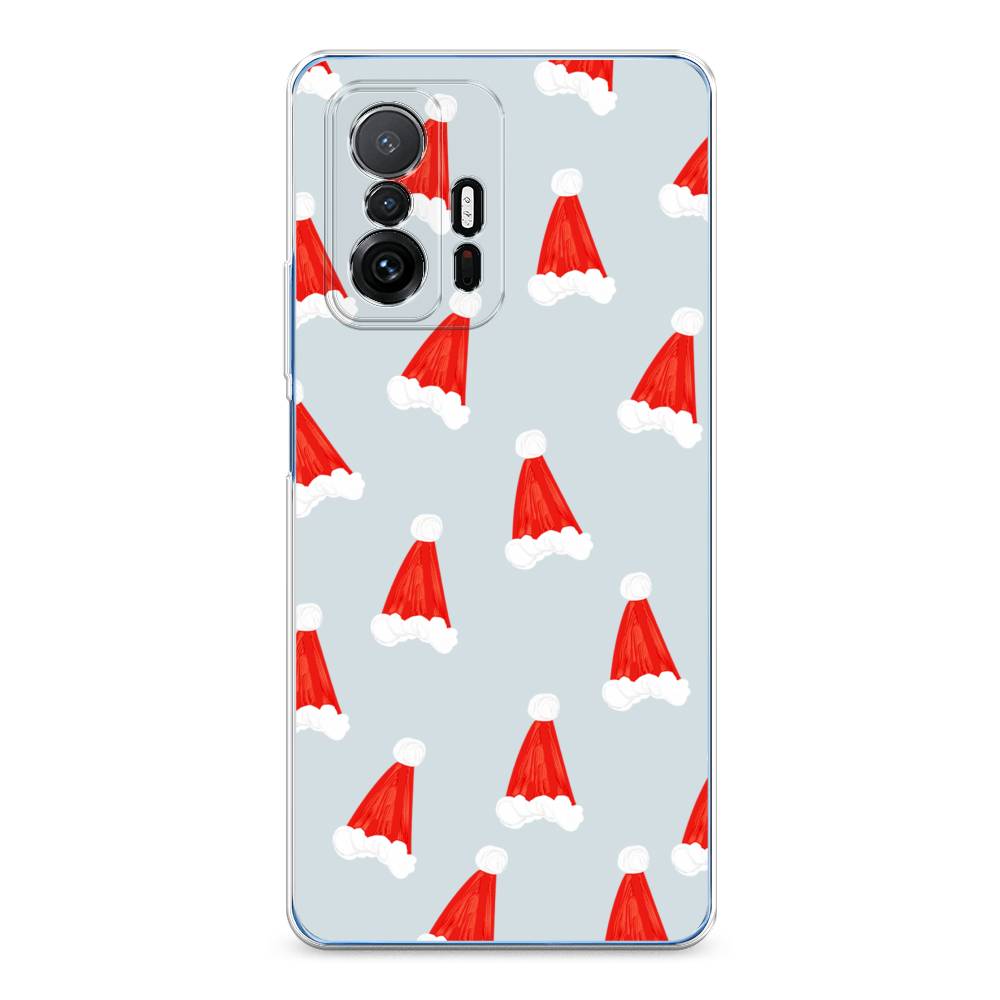 

Чехол на Xiaomi Mi 11T/11T Pro "Новогодние шапочки", Белый;красный;серый, 311250-5