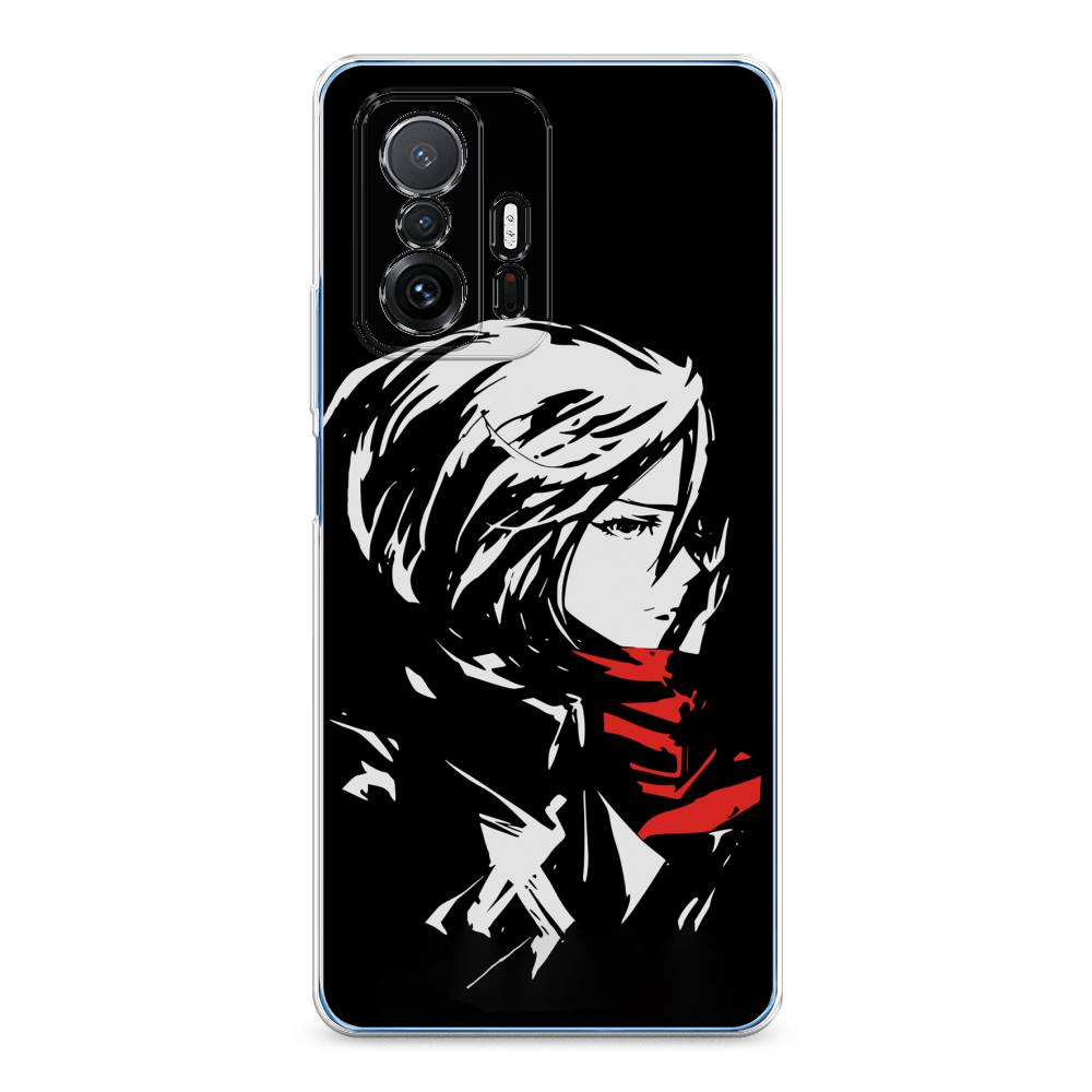 

Чехол на Xiaomi Mi 11T/11T Pro "Микаса минимализм", Черный;серый;красный, 311250-4