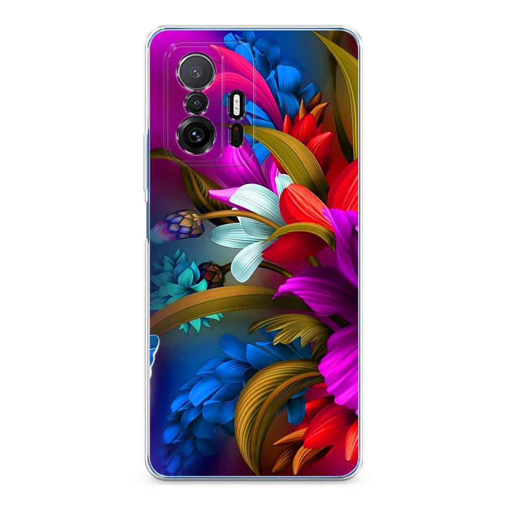

Чехол на Xiaomi Mi 11T/11T Pro "Фантастические цветы", Фиолетовый;красный;синий, 311250-2