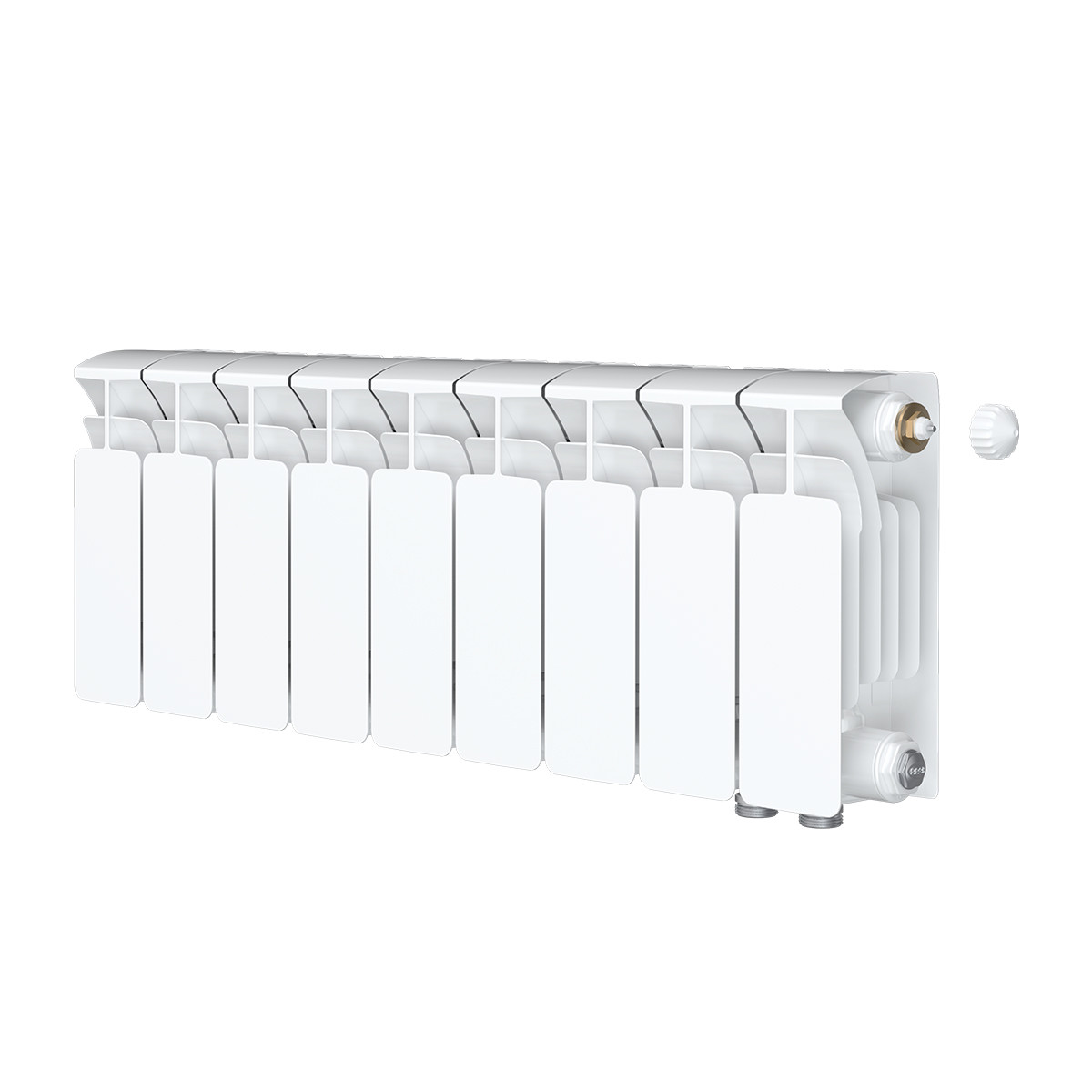 

Радиатор биметаллический секционный Rifar Base Ventil 350х9 секций(подкл.нижнее справа)