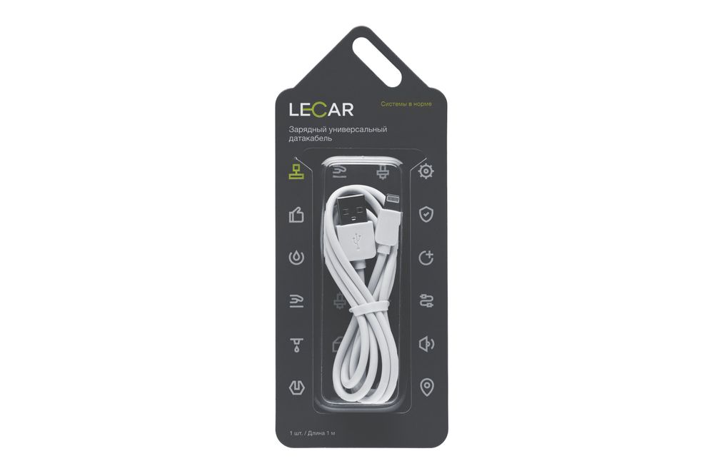 Кабель LECAR Lightning - USB 1 м белый 580₽