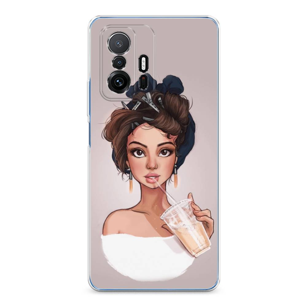 

Чехол на Xiaomi Mi 11T/11T Pro "Девушка с фраппе", Серый, 311250-6