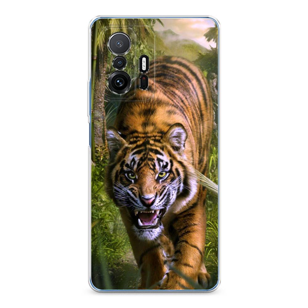

Чехол на Xiaomi Mi 11T/11T Pro "Тигр в джунглях 2", Оранжевый;зеленый, 311250-1