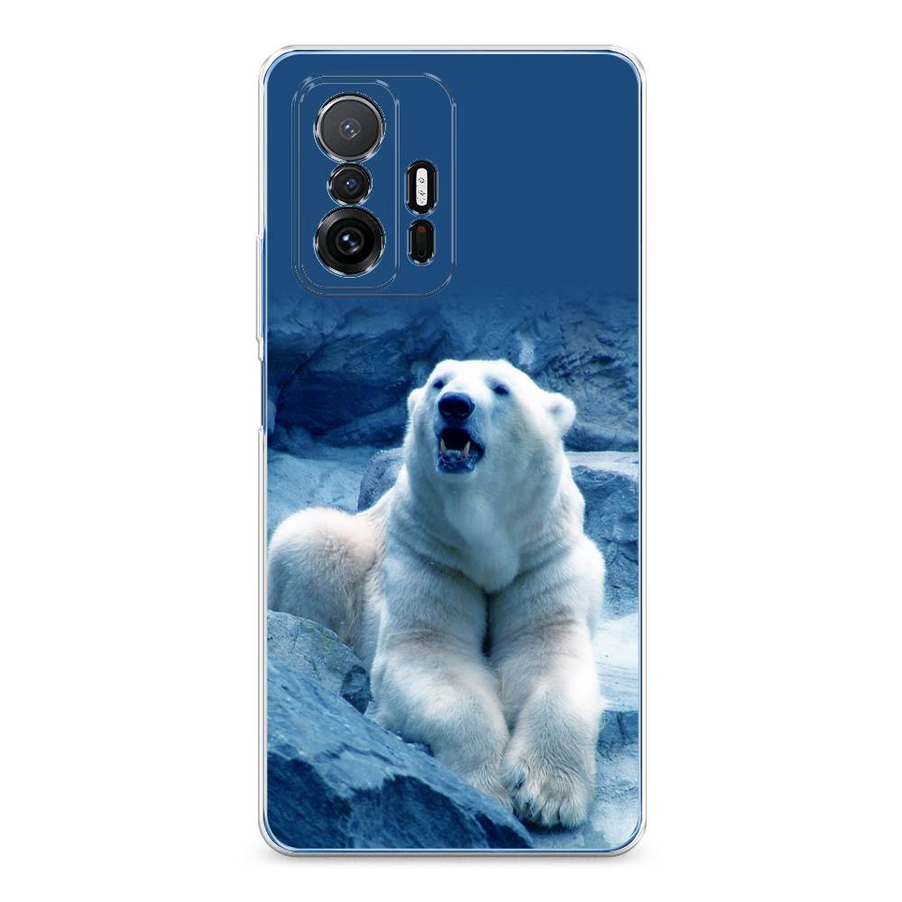 

Чехол на Xiaomi Mi 11T/11T Pro "Белый медведь", Голубой;белый, 311250-1