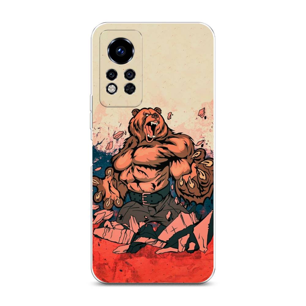 

Чехол Awog на Infinix Note 12i 2022 / Инфиникс Нот 12i 2022 "Медведь с флагом РФ", Коричневый;синий;красный