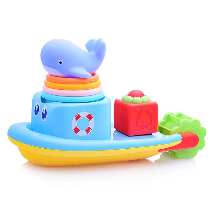 Игрушка для купания Huanger Кораблик, набор 6 предметов, HE0270 игрушка конструктор для купания рыбки