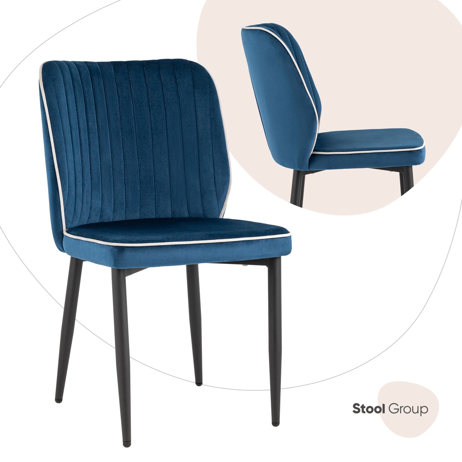 

Стул Stool Group Лоренс Лоренс MC72 VELVET HLR-64/HLR-13 Edge DU, синий, Лоренс