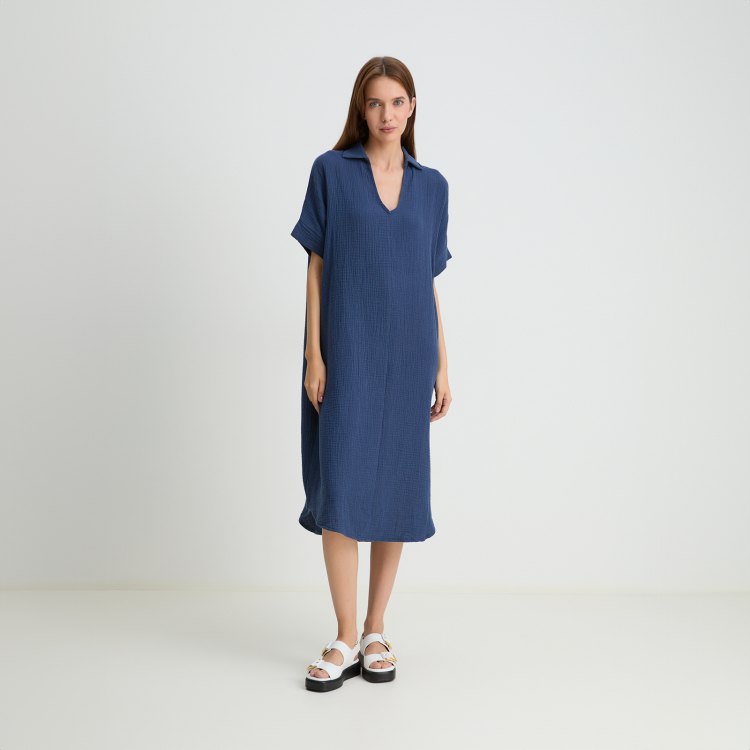 

Платье женское Maison David BLN917 синее 2XS, Синий, BLN917
