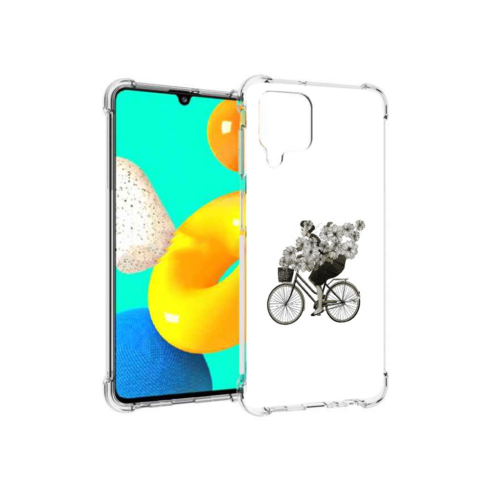 

Чехол MyPads Tocco для Samsung Galaxy M22 девушка на велосипеде с цветами, Прозрачный, Tocco