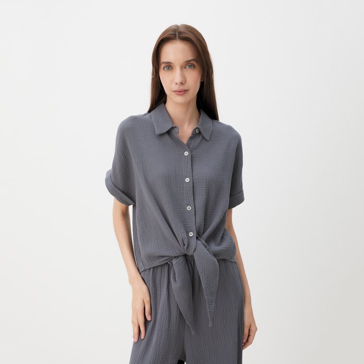 

Рубашка женская Maison David BLN921 серая L, Серый, BLN921