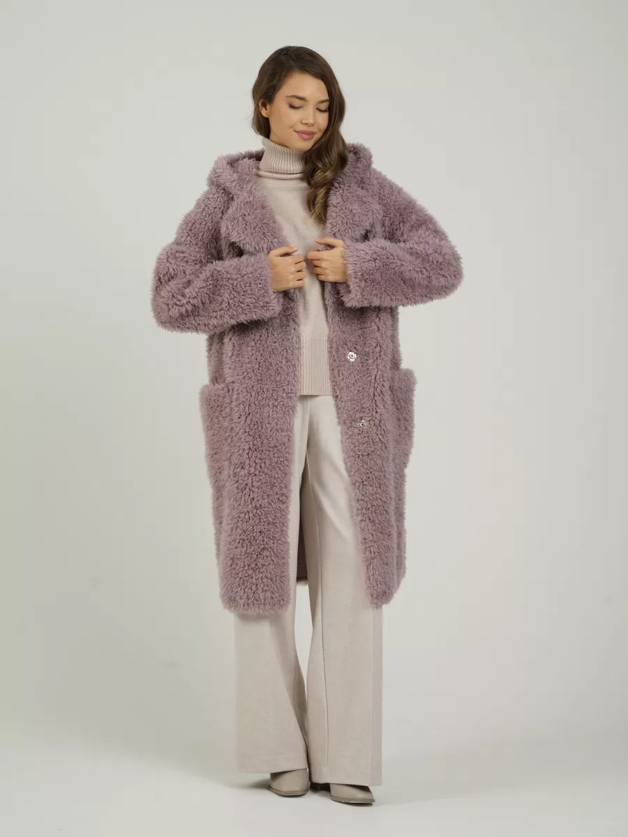 

Шуба женская SilverFox 1258 фиолетовая 44 RU, Фиолетовый, 1258