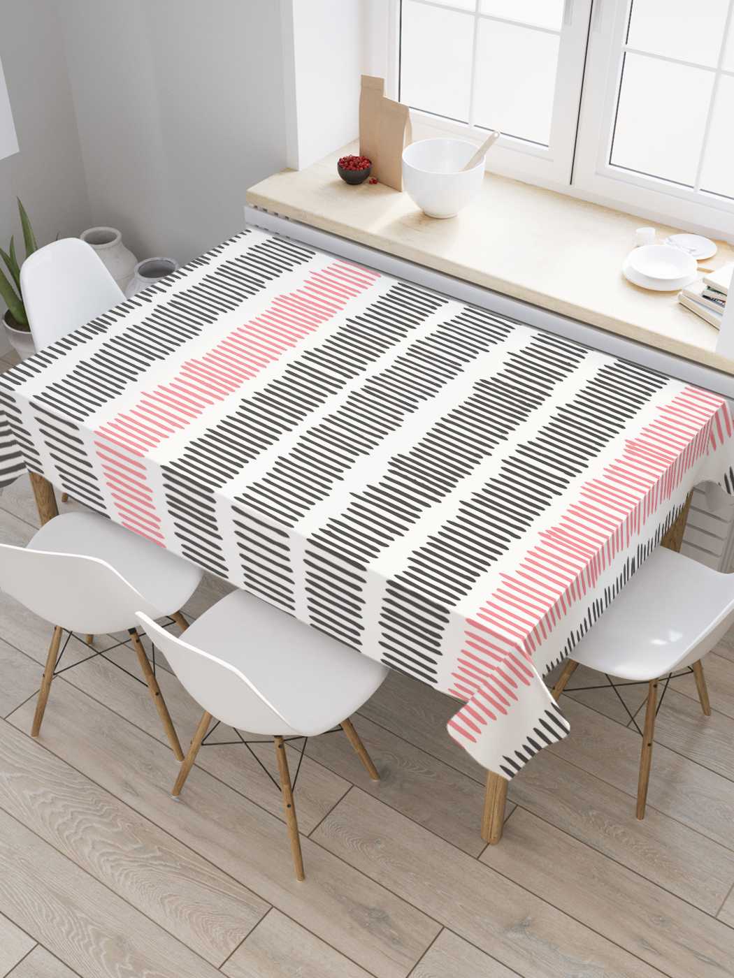 

Скатерть прямоугольная JoyArty "Штрихи полосами" из сатена, 180x145 см, Фиолетовый, Штрихи полосами