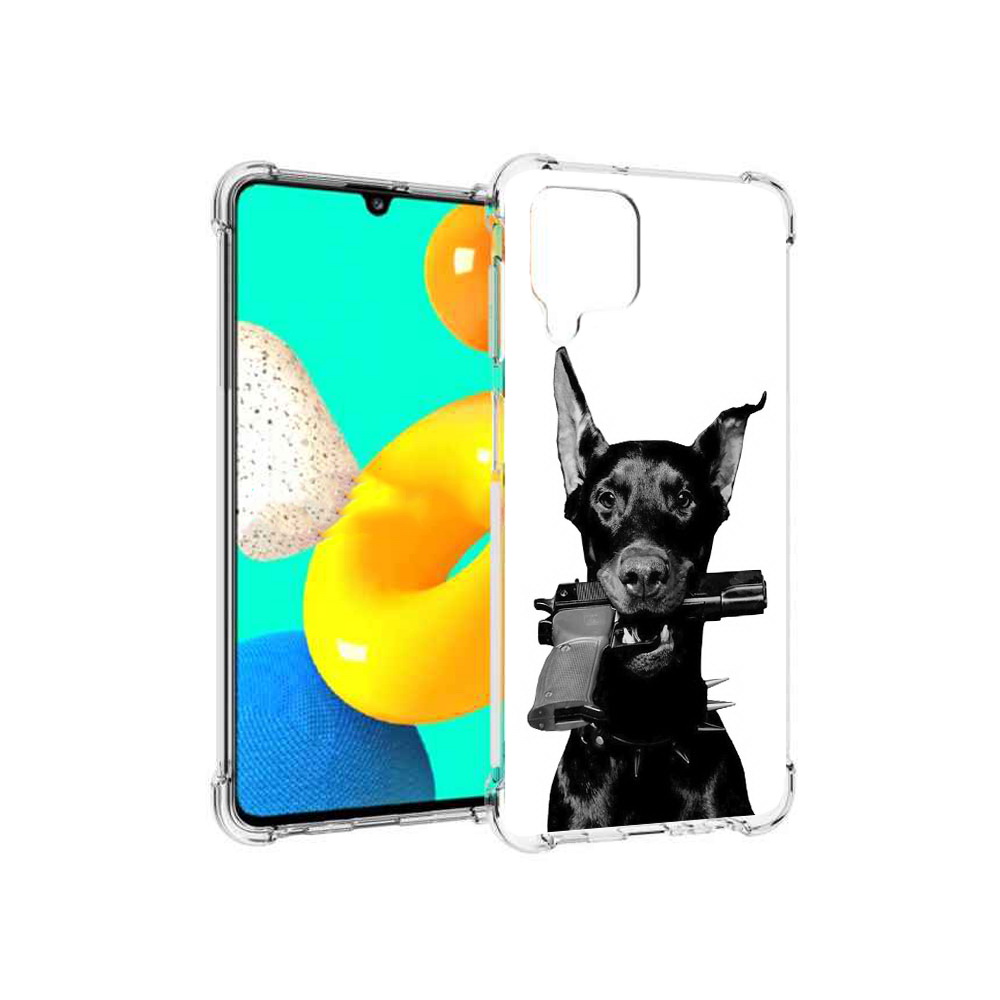 Чехол MyPads Tocco для Samsung Galaxy M22 доберман с пистолетом (PT226931.524.331)