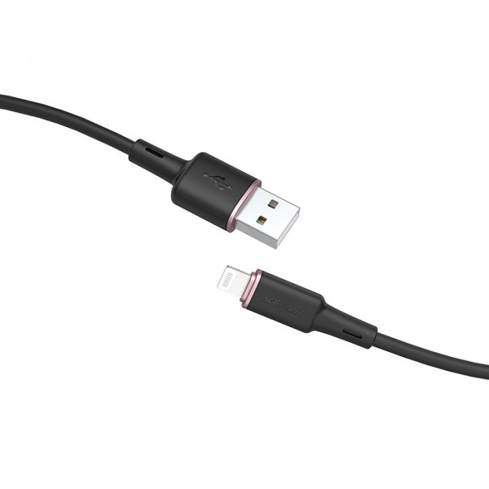 Кабель USB Acefast C2-02 для Lightning, 2.4А, длина 1.2м, черный