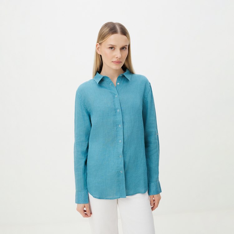 

Рубашка женская Maison David BLN923 голубая XL, Голубой, BLN923