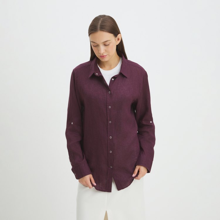 

Рубашка женская Maison David BLN923 бордовая XL, Бордовый, BLN923