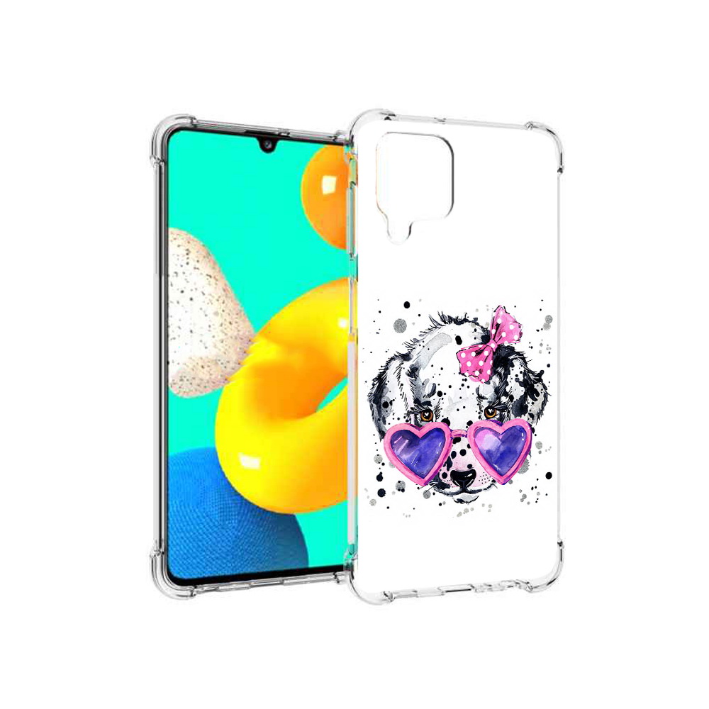 

Чехол MyPads Tocco для Samsung Galaxy M22 долматинец в очках (PT226931.524.337), Прозрачный, Tocco