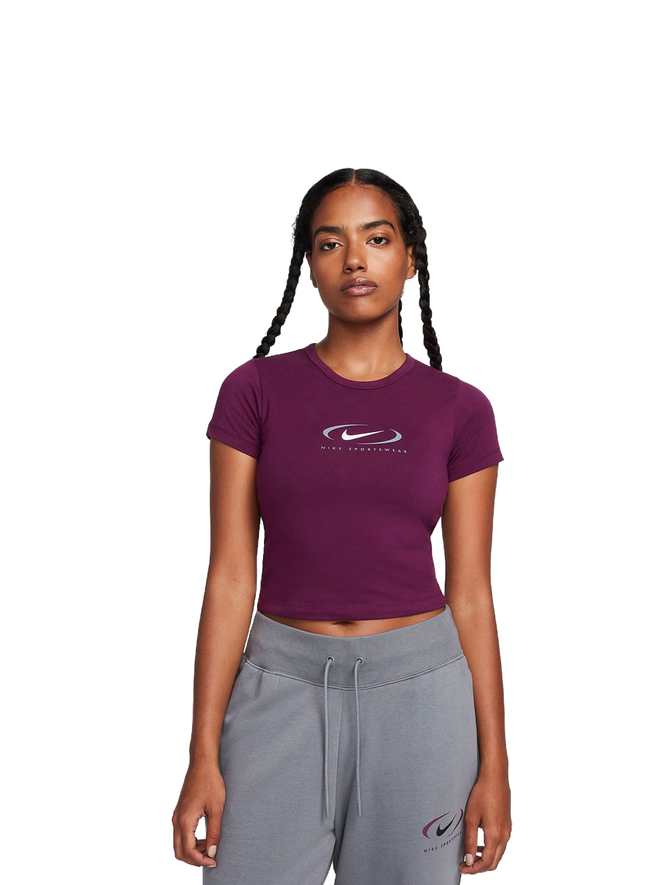 

Футболка женская Nike W Nsw Bby Tee Swsh бордовая XS, Бордовый, W Nsw Bby Tee Swsh