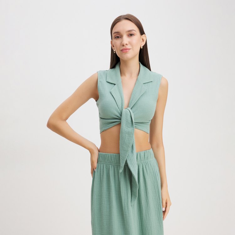 

Топ женский Maison David BLN928-1 зеленый 2XS, BLN928-1